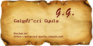 Galgóczi Gyula névjegykártya